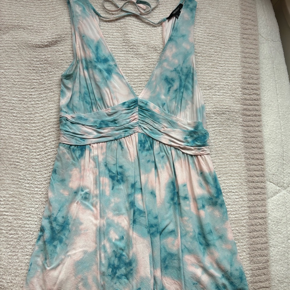 Forever 21 tie dye blue and pink romper